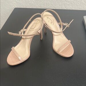 Sam Edelman Nude Croc-Embossed Heels